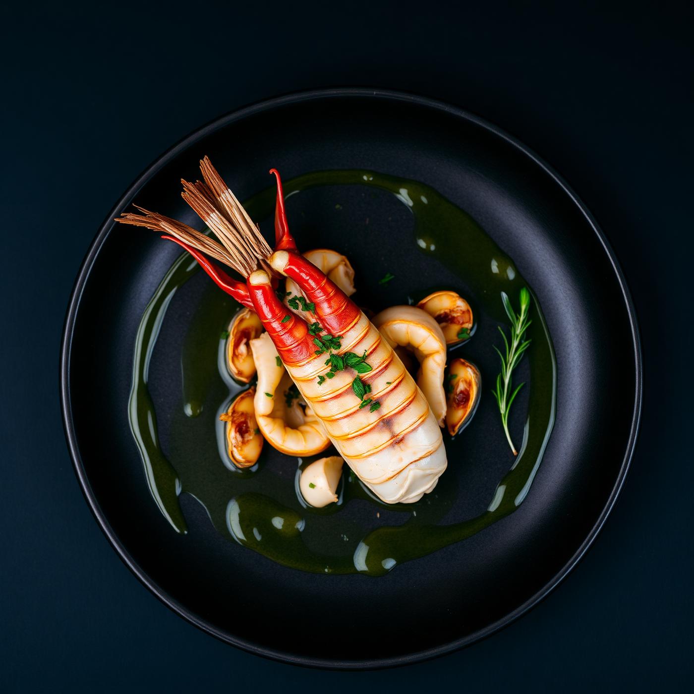 Mediterranean fine dining plate at Oro